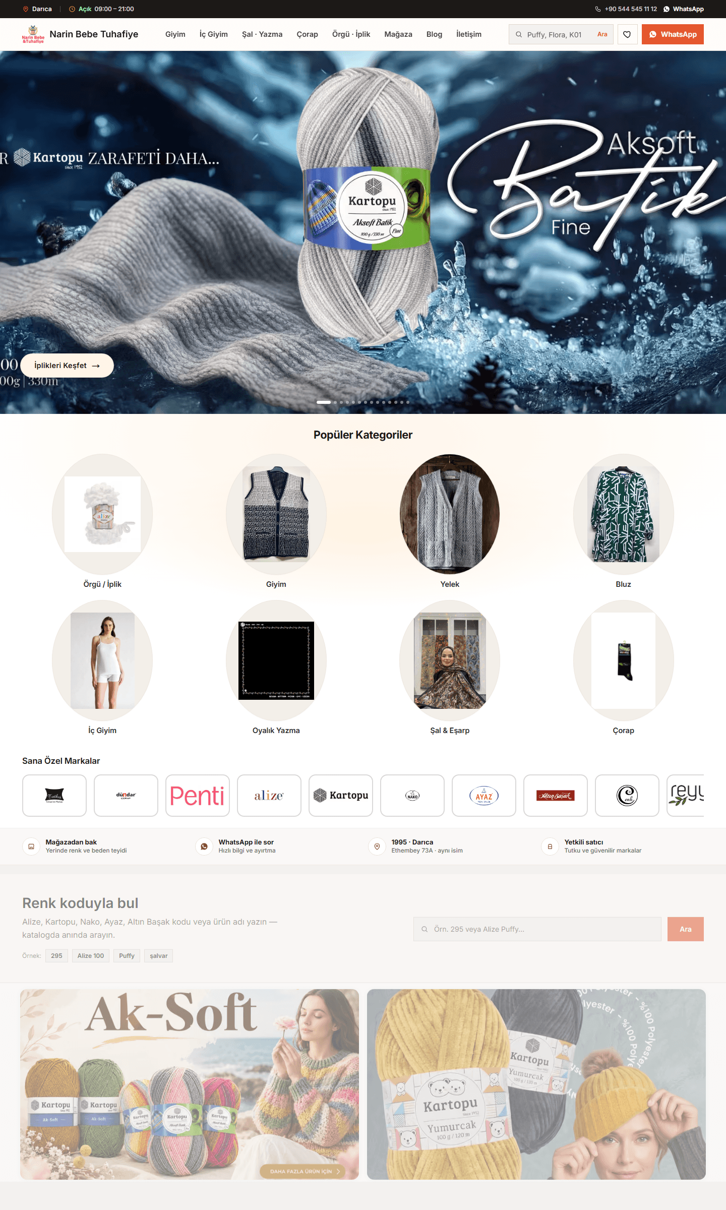 narintuhafiye.com — Narin Bebe Tuhafiye vitrini